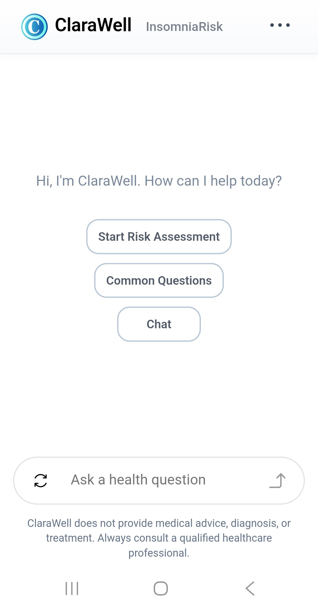 Mobile view of the original InsomniaRisk public experience.